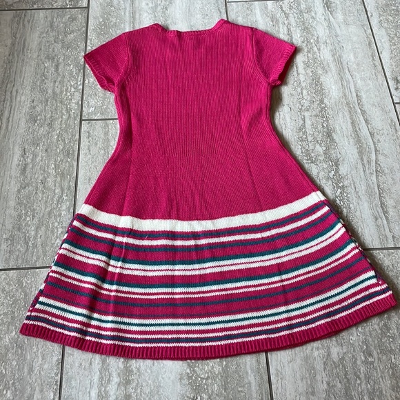 Preloved Derek Heart,pink,size 7-8knitted,round neck rhinestones at front ,dress - Picture 7 of 8